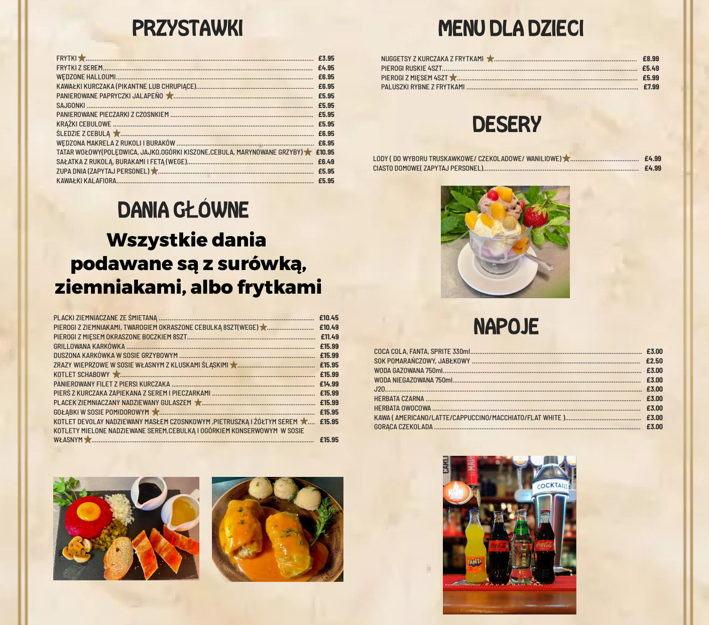 Belvedere Bar & Dining English Menu