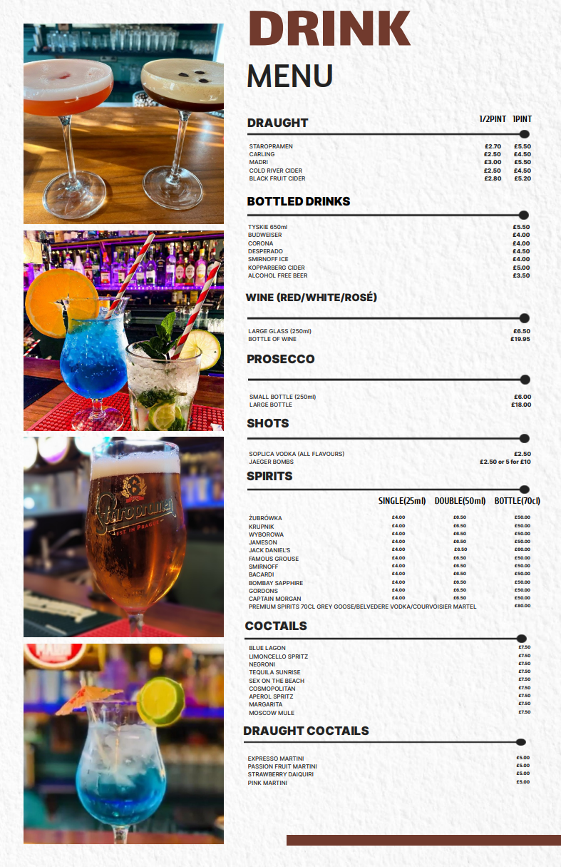 Belvedere Bar & Dining English Menu